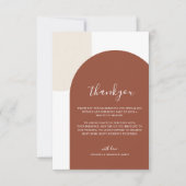 Carte De Remerciements Minimalist Script Boho Terracotta Arch Wedding (Devant)