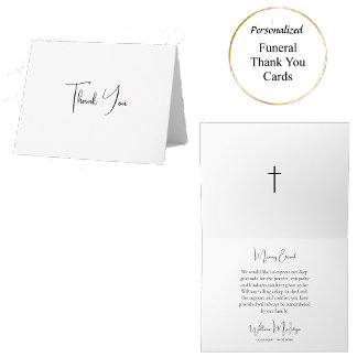 Carte De Remerciements Minimalist Script Orthodox Christian Funeral