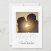 Carte De Remerciements Minimalist Simple Script Heart Wedding (Dos)