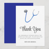 Carte De Remerciements Minimalist Stethoscope Retirement (Devant / Derrière)