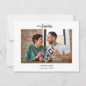 Carte De Remerciements Minimalist Ultrasound photo Baby Announcement Card (Dos)