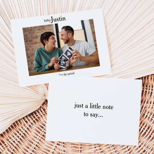 Carte De Remerciements Minimalist Ultrasound photo Baby Announcement Card