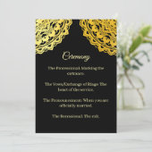 Carte De Remerciements Minimalist Wedding Order Service Card (Debout devant)