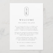 Carte De Remerciements Minimalist Wedding Program Card with Monogram (Devant)