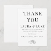 Carte De Remerciements Minimalist Wedding Thank You Card | Editable (Devant / Derrière)