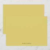 Carte De Remerciements Minimalist Yellow Summer Elegant Wedding Custom (Devant / Derrière)