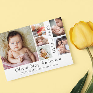 Carte De Remerciements Minimaliste 6 Photo Bonjour bébé