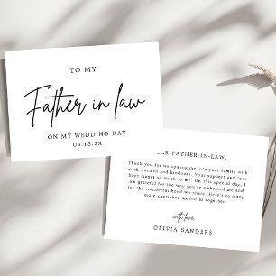 Carte De Remerciements Minimaliste à mon beau-père le jour de mon mariage
