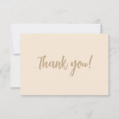 Carte de remerciements minimaliste beige simple (Devant)
