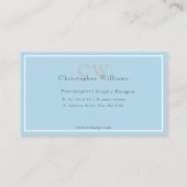 Carte de remerciements minimaliste bleu profession (Dos)