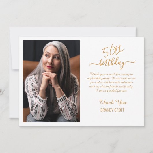 Carte de remerciements minimaliste d'anniversaire (Devant)