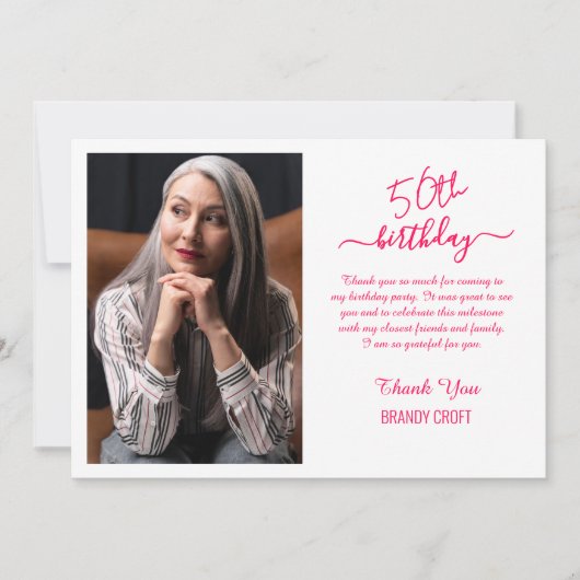 Carte de remerciements minimaliste d'anniversaire  (Devant)