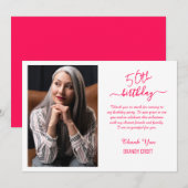 Carte de remerciements minimaliste d'anniversaire  (Devant / Derrière)