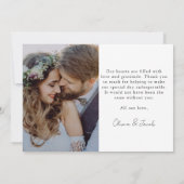 Carte de remerciements minimaliste de 2 Mariage ph (Dos)