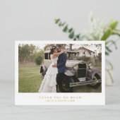 Carte de remerciements minimaliste de Mariage phot (Debout devant)