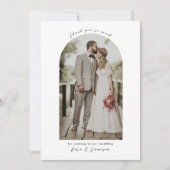 Carte de remerciements minimaliste de mariage phot (Devant)