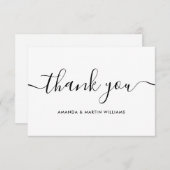 Carte de remerciements minimaliste de script moder (Devant / Derrière)