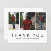 Carte de remerciements minimaliste d'obtention d'u (Devant / Derrière)