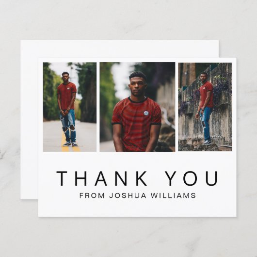 Carte de remerciements minimaliste d'obtention d'u (Devant / Derrière)