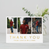 Carte de remerciements minimaliste d'obtention d'u (Debout devant)