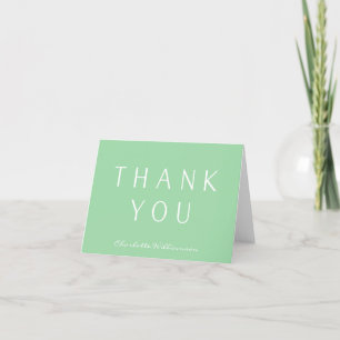 Carte De Remerciements Minimaliste Élégant Pistache Vert Personnalisé