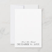 Carte de remerciements minimaliste Elgant noir et (Dos)