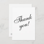 Carte de remerciements minimaliste Elgant noir et (Devant / Derrière)