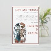 Carte de remerciements minimaliste en squelette (Debout devant)