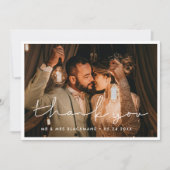 Carte de remerciements minimaliste manuscrit maria (Devant)