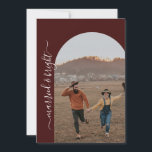 Carte De Remerciements Minimaliste moderne 1 photo Married & Bright<br><div class="desc">Moderne,  minimum 1 photo "Married & Bright" Christmas Card.</div>