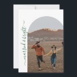 Carte De Remerciements Minimaliste moderne 1 photo Married & Bright<br><div class="desc">Moderne,  minimum 1 photo "Married & Bright" Christmas Card.</div>