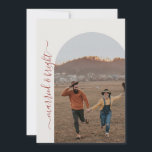 Carte De Remerciements Minimaliste moderne 1 photo Married & Bright<br><div class="desc">Moderne,  minimum 1 photo "Married & Bright" Christmas Card.</div>