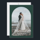 Carte De Remerciements Minimaliste moderne 1 photo Married & Bright Danke<br><div class="desc">Moderne,  minimum 1 photo "Married & Bright" Christmas Card.</div>