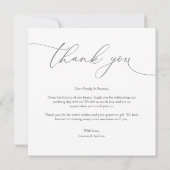 Carte de remerciements minimaliste moderne gris (Dos)