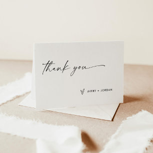 Carte de remerciements minimaliste moderne Maria