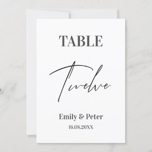 Carte De Remerciements Minimaliste moderne mite MARIAGE DOUZE Numéro de t