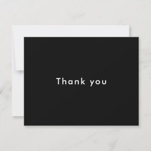 Carte De Remerciements Minimaliste Moderne Noir et Blanc Entreprise