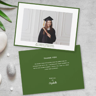 Carte De Remerciements Minimaliste Moderne Photo de Diplômé Diplôme