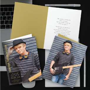 Carte De Remerciements Minimaliste Moderne Simple Carré Photo Diplômé