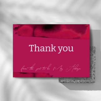 Carte De Remerciements minimaliste moderne Viva Magenta