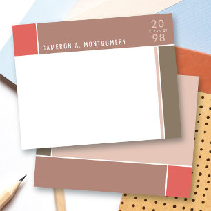 Carte De Remerciements Minimaliste Mondrian Moderne Blocs de Couleurs Dip
