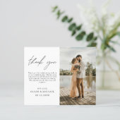 Carte de remerciements minimaliste photo Mariage b (Debout devant)