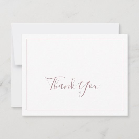 Carte de remerciements minimaliste Rose Gold (Devant)