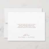 Carte de remerciements minimaliste Rose Gold (Dos)