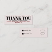 Carte de remerciements minimaliste rose pastel (Devant / Derrière)