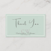 Carte de remerciements minimaliste vert profession (Devant)