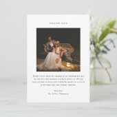 Carte De Remerciements Minimalistic Black & White 2-Photo Wedding (Debout devant)