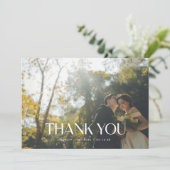 Carte De Remerciements Minimalistic Modern 3-Photo Wedding (Debout devant)