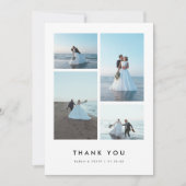 Carte De Remerciements Minimalistic Modern 4-Photo Personalized Wedding (Devant)
