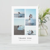 Carte De Remerciements Minimalistic Modern 4-Photo Personalized Wedding (Debout devant)